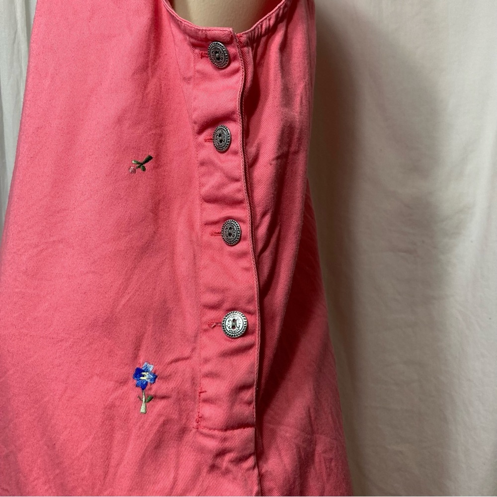 Basic Editions 90s vintage pink embroidered dress medium - Picture 5 of 9